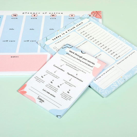 Self-Care Stationery Trio - Three Desk Planner set