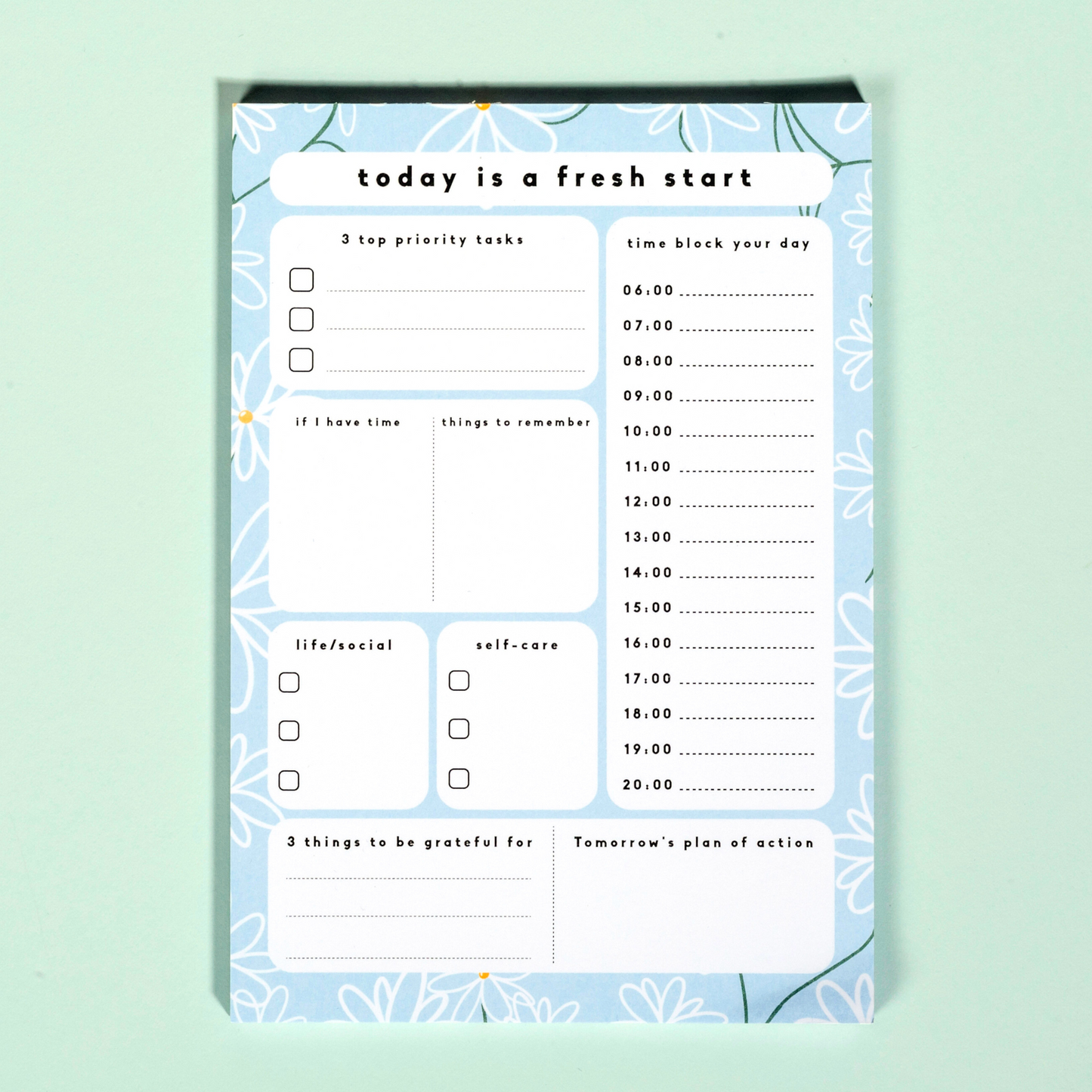 Today is a fresh start - A5 Daily desk planner