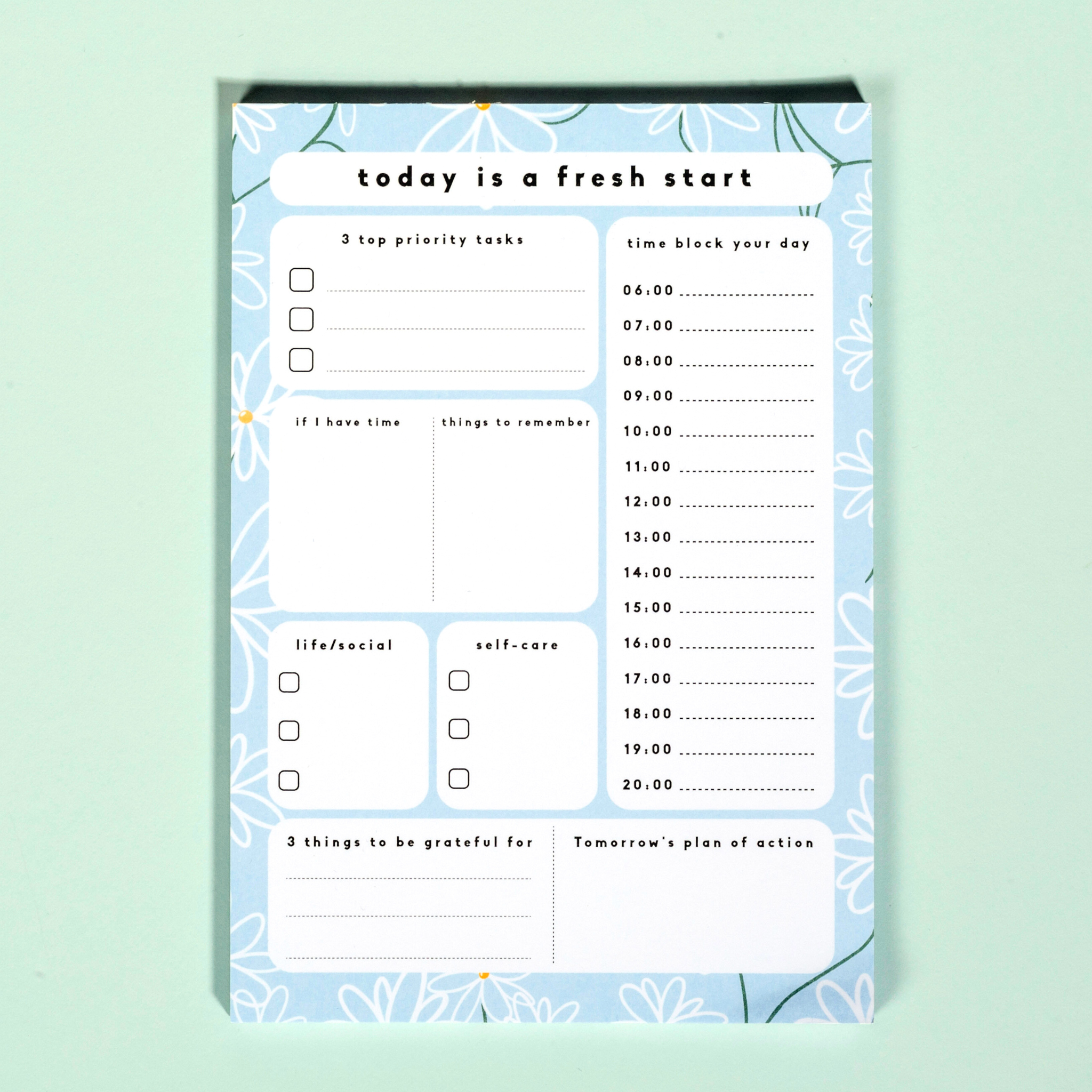 Today is a fresh start - A5 Daily desk planner