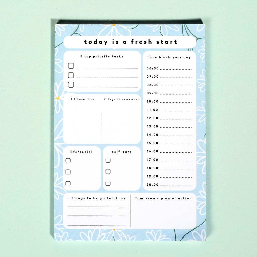 Today is a fresh start - A5 Daily desk planner