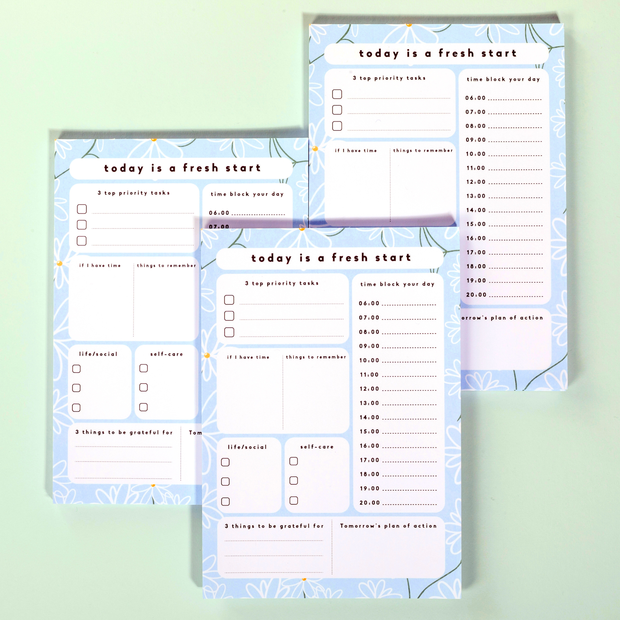 Today is a fresh start - A5 Daily desk planner